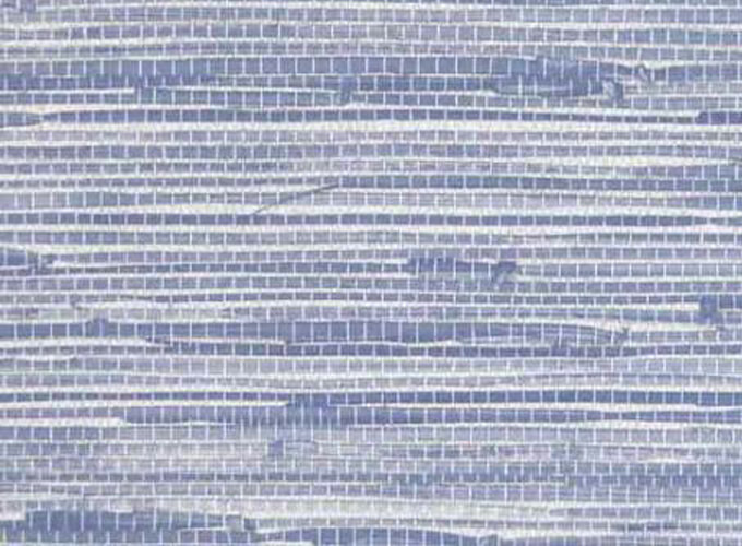 Muestra de un papel tapiz de tela de imitación de hierba azul claro